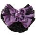 LiveZone Pack of 3 Women Hair Bun Cover Net Snood Hairnet Bowknot Barrette Hair Clip Set - Black Blue Purple - Buy Online on GoSupps.com