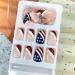 July 4th Almond Press On False Nails Set - Independence Day Glue On Fake Nails - Pointed Design for Women - Z207 - Buy Online on GoSupps.com