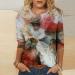 oelaio 3/4 Sleeve Tunic Tops for Women Summer Floral Marble Print Shirt Floral Vacation Shirt Blouses Elegant Casual Tops Multicolor#24 3X-Large - Buy Online on GoSupps.com