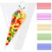 100 Pcs Clear Cone Bags Sweets Cellophane Treat Bag for Baking Candy Cookie Displaying Wrapping Halloween Triangle Goody Bags OPP Treat Bags Sweet Party Gift Bags (13x25)