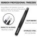 Remboh Slant Tweezers - Stainless Steel Professional Eyebrow Tweezers (Black, Pack of 2) - Buy Online on GoSupps.com
