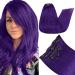 Runature purple clip in real hair extensions 50cm purple clip extension smooth 70g purple hair extension clip in cerade 5pcs 20 inch #purple 50cm #violet70g