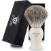 Pure Black Badger Hair Shaving Brush with Ivory Base - Designer Box Included | Men's Grooming Essential - Buy Online on GoSupps.com