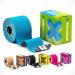 SPORTTAPE Kinesiology Sports Tape - 5m Roll - Blue | Physio & Sports Injury Muscle Tape for Shoulder Knee Ankle Shin Splints Support. Waterproof & Hyopallergenic Kinetic Tape Blue 1 Roll