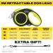 Fida Retractable Dog Lead 5m/16ft for Large Dogs up to 50KG - Green Reflective Ring, Ideal for Daily Walking - Buy Online on GoSupps.com