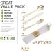 50 Pack Pre Rolled Gold Plastic Cutlery Set with 50 Forks, Knives, Spoons, Napkins - Disposable Set for Party and Wedding - Buy Online on GoSupps.com
