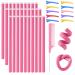 HLKQAO Foam Hair Rollers 30 Pcs Hair Curlers Rods set Flexible Lightweight Soft Foam Styling Hair Rollers Hair Styling Curling Sticks for Hair Salon or DIY Styling Hairdressing Rollers C-12mm*30pcs+Clips*10pcs