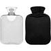 Black Hot Water Bottle with Cover - 2L Heating Bag for Pain Relief | Hand & Feet Warmer for Adults | International Shipping Available - Buy Online on GoSupps.com
