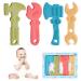 TYRY.HU Baby Teething Toys for Babies 0-6 Months 6-12 Months BPA Free Silicone Baby Molar Teether Chew Toys Hammer Wrench Spanner Pliers for Boys Girls Soft-Textured Easy to Hold & Clean 4 Packs Set A