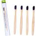 Natureverr Bamboo Toothbrushes - Eco-Friendly Biodegradable Natural Wooden Charcoal Toothbrush Set (4 Pieces) for Daily Use - Buy Online on GoSupps.com