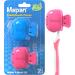 MSpan toothbrush protection clip pod: toothbrush head capsules compatible with oral-B Philips Colgate for manual and electric toothbrush 2 packs of dark pink blue