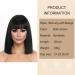 PORSMEER Short Straight Bob Black Wigs with Fringe Shoulder Length Hair Colorful Wig for Women Girls Heat Resistant Synthetic Wig for Cosplay Halloween Party Wig 14 Inch 35cm - Buy Online on GoSupps.com