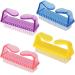 DUXMUZZ Nail Cleaning Brush 4 Different Kind of Plastic Handle Scrubbing Brush for Cleaning Nails Nail Manicure Dust Brush