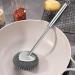 Stainless Steel Scrubber with Handle Steel Wool Scrubber for Cleaning Dishes Metal Sponges for Pots Sink Pans Grills - Buy Online on GoSupps.com