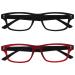 UV reader matt black rubberized red reading glasses value 2 Pack men women rr33-1z +3.50 +3.50 diopters matt black/ rubberized red black
