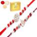 Ghasitaram Gifts Rakhi for Brother Rakhis Online - Set of 2 Chants of Om and Blessings of The Highest Aura Premium Rakhis with 200 GMS of Soan Papdi