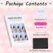 Almond Gold Striped French Tip Press On Nails 24 Pcs | Full Cover Black + White Acrylic Stick On False Nails for Women - Buy Online on GoSupps.com