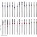 Bestgle 30pcs Nail Drill Bits Set 3/32 Inch Shank Tungsten Carbide Diamond Drill Polishing Grinding Heads Tools for Acrylic Gel Nails Cuticle Manicure Pedicure - Buy Online on GoSupps.com
