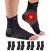HUEGLO 4 Pairs Plantar Fasciitis Socks Neuropathy Neuro Socks Compression Socks for Women Men Ankle Support Brace for Weak Sprained Ankle Pain Relief Anti-Slip Foot Support Brace Black S
