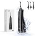 Apician oral shower wireless electrical water fin with 3 nozzles 4 cleaning modes for oral care tooth cleaner IPX7 waterproof 310ml of water tank black black-WT288