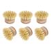 Povhhee Washing Up Brush Dish Brush 6 Pcs Replacement Brush Heads Wooden Cleaning Dish Brush Refillable Kitchen Beech
