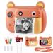 Instant Print Camera for Kids - Updgrade Selfie Kids Camera with Zero Ink | Dual Lens | 1080P HD | 2.4 Inch | 1000 mAh | 3 Rolls Print Paper Camera for Girls Boys Age 3-12 Birthday Brown