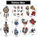 PUSNMI Traditional Temporary Tattoos - Rose, Swallow, Joker Design - 10 Sheets for Halloween, Party, Festival - Buy Online on GoSupps.com