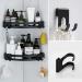 Naapesi Stainless Steel 2-Piece Razor Holder - Waterproof Self-Adhesive Hooks for Bathroom & Kitchen - No Drilling Required (Black) - Buy Online on GoSupps.com