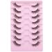 Half Lashes Natural Looking Cat Eye Lashes Accent Eyelashes Multi-layers Wispy Fluffy 3D Curly False Lashes Pack by Mavphnee