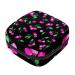 Menstruation pad bag with zipper women's napkin bag tampons collective bags for women and girls (pink cherry cute fruit pattern)