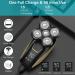 4-in-1 Electric Shaver for Men | Bald Head Shaver, Rechargeable Wet & Dry Razor, Grooming Kit with Clipper & Nose Trimmer - Black Gold - Buy Online on GoSupps.com