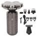 6 in 1 Electric Head Clipper Floating Blades Electric for Men Electric Head Shavers for Bald Men Cordless Wet Dry Use Hair Grooming Kit for Men Grey