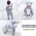Doladola Unisex Baby Onesie | Cat Cartoon Hooded Romper 12-18 Months - Gray - Buy Online on GoSupps.com