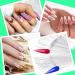 Pinsheng 200 Nail Art Tips - Stiletto Nail Display Fan & Transparent Sticks for DIY Nail Art | Ideal for Nail Studios - Buy Online on GoSupps.com
