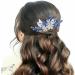 Flayem Wedding Hair Side Comb Bridal Blue Rhinestone Headpieces Flower Leaf Hair Comb Bride Bridesmaid Hair Accessories for Women - Buy Online on GoSupps.com