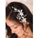 Kercisbeauty White Flower Silver Hair Comb for Women and Girls Rhinestones Headpiece for Birdal Shower Jewelry Collection - Buy Online on GoSupps.com