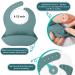 Baby Feeding Set: Silicone Bib, Suction Divided Bowl, Spoon, Fork - Toddler Utensils for Baby Led Weaning - 6 Months (Blue Green) - Buy Online on GoSupps.com