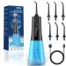 Surfou oral shower Christmas gifts IPX7 waterproof 300ml intermediate room cleaner oral shower wirelessly usb rechargeable with 3 modes 4 pressure settings and 6 nozzles for travel & home