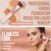Rose Kabuki Flat Top Foundation Brush - Ideal for Blending Liquid, Cream, or Powder Makeup - Premium Quality Synthetic Bristles - Buy Online on GoSupps.com