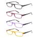 MODFANS Reading Glasses - 4 Pairs Fashion Readers Narrow Frame Spring Hinge for Men Women 4 Mix Color-2 2.5 x