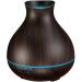 Aromatherapy Essential Oil Diffuser Humidifier 550ml 12 Hours High Mist Output for Large Room, Home, Waterless Auto-Off, 7 Color LED Lights Wood Grain Cool Mist Humidifier Ultrasonic Diffusers Dark Brown