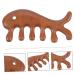 Healeeved 4-Piece Fish Massage Comb Set | Gua Sha Facial Tool for Men & Women | Wooden Ridge Combs for Curly Hair | Golden Sandalwood Massage Sticks - Buy Online on GoSupps.com
