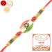 Ghasitaram Gifts Rakhi for Brother Rakhis Online - 8278 Fancy Thread Rakhi with 400 GMS of Kaju katli