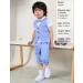 Mint Green Two-Piece Baby Boys Gentleman Suit Set | Short Sleeve Shirt and Pants | 4-5 Years Light Blue - Buy Online on GoSupps.com