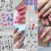36 French Tip Nail Stickers | Self-Adhesive 3D Nail Art Supplies for Women | Abstract Design Nail Decals and Stamp - Buy Online on GoSupps.com