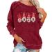 oelaio Womens Blouses 2023 Christmas Long Sleeve Tops for Leggings Round Neck Graphic Cute Pullover Fall Loose Fit T Red