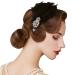 SWEETV 1920s Feather Headpiece Flapper Headband  Roaring 20s Hair Accessories Great Gatsby Hair Clip Black