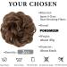 Porsmeer 2-Piece Brown Messy Hair Bun Extensions - Curly Wavy Updo Scrunchies for Women & Girls | Large Synthetic Chignons - Buy Online on GoSupps.com