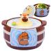 Cartoon Capybara Ceramic Bowl 950ml Large Ramen Mug with Lid and Handle Microwave Safe Cute Animal Noodle Bowl for Kids Granola or Soup Cup Pair