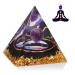 Healing Crystals Orgone Pyramid - Amethyst Stone Obsidian Cosmic Crystal Pyramid Symbolizes Love Well Health Wishes Come True Protection Balancing Meditation Chakra Pyramid Gift Home Decor -6cm